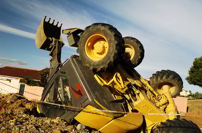 Digger accident at work